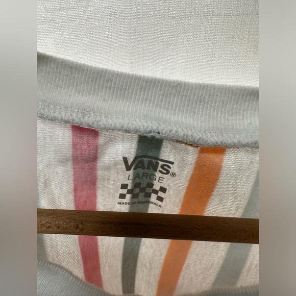 Vans Striped Cropped Tee SZ large - Picture 2 of 3